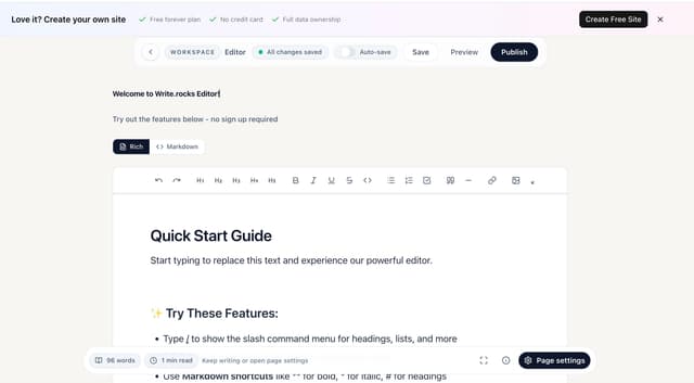 Try the Editor - No Signup Required